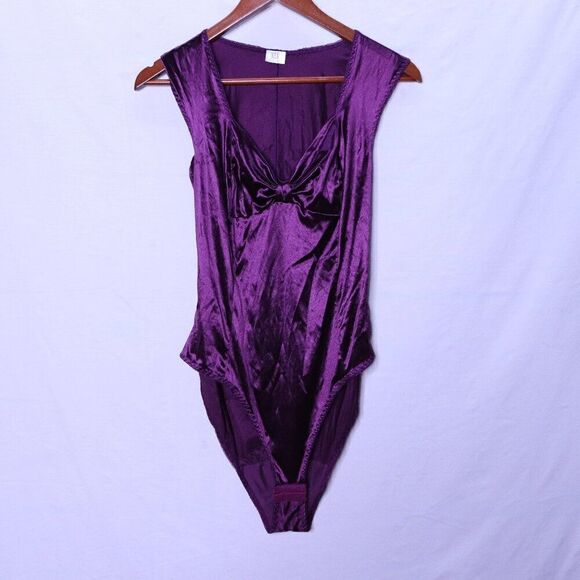 Vintage | 1980's Satin Bodysuit Large - Picture 1 of 9